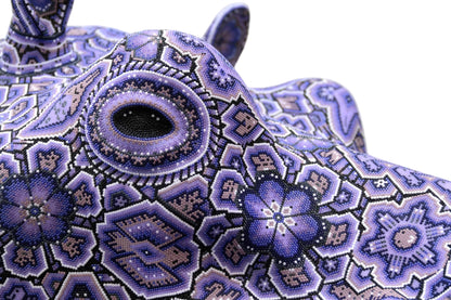 Huichol Bead Wall Decor Sculptures- Hippopotamus CoLores Decor | Mexican Artisan Decor