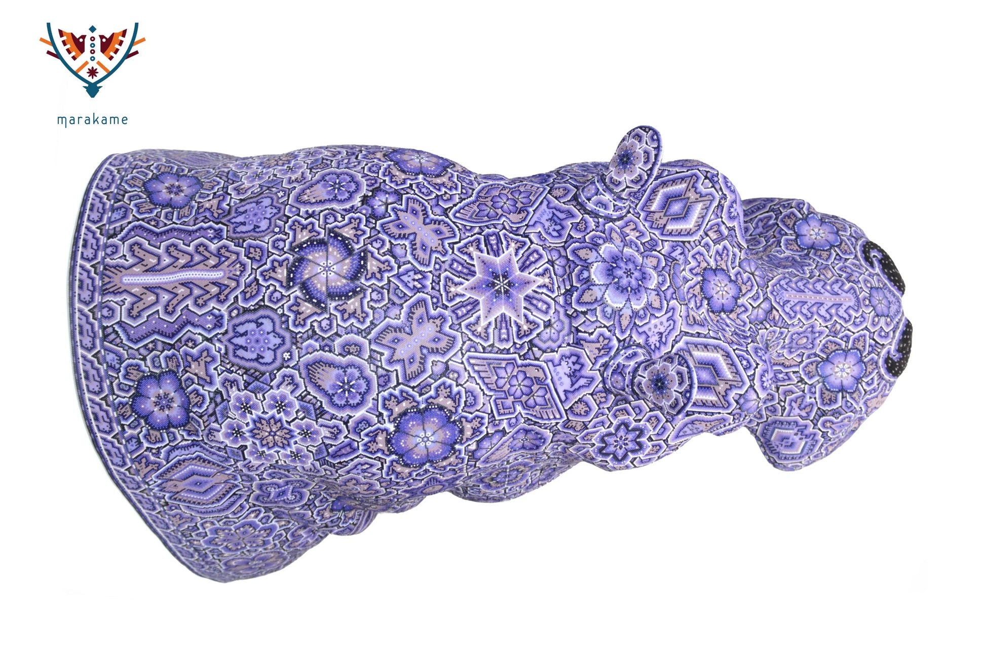 Huichol Bead Wall Decor Sculptures- Hippopotamus CoLores Decor | Mexican Artisan Decor