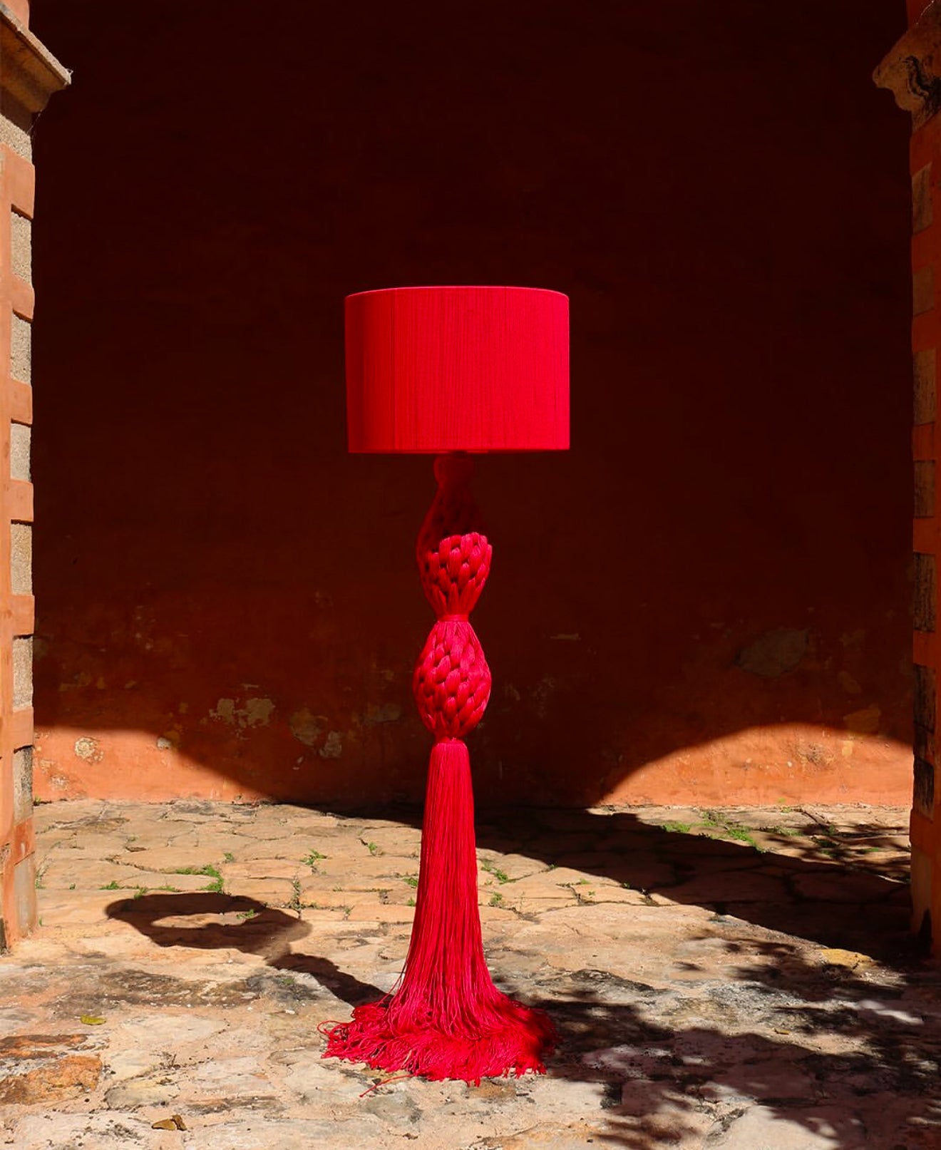 Mexican Handmade 5 Foot Tassel Floor Lamp-  Xux CoLores Decor | Mexican Artisan Decor