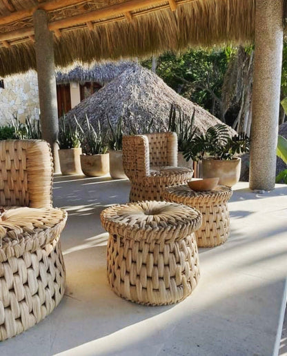 Mexican Handwoven Seaweed 31" Tule Chair CoLores Decor | Mexican Artisan Decor