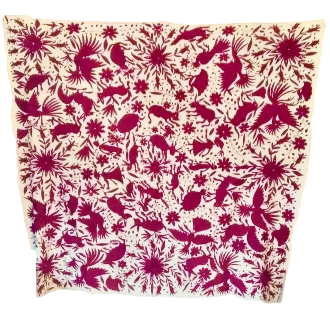 Hand Embroidered Otomi Tenango de Doria Tablecloth | CoLores Decor ...