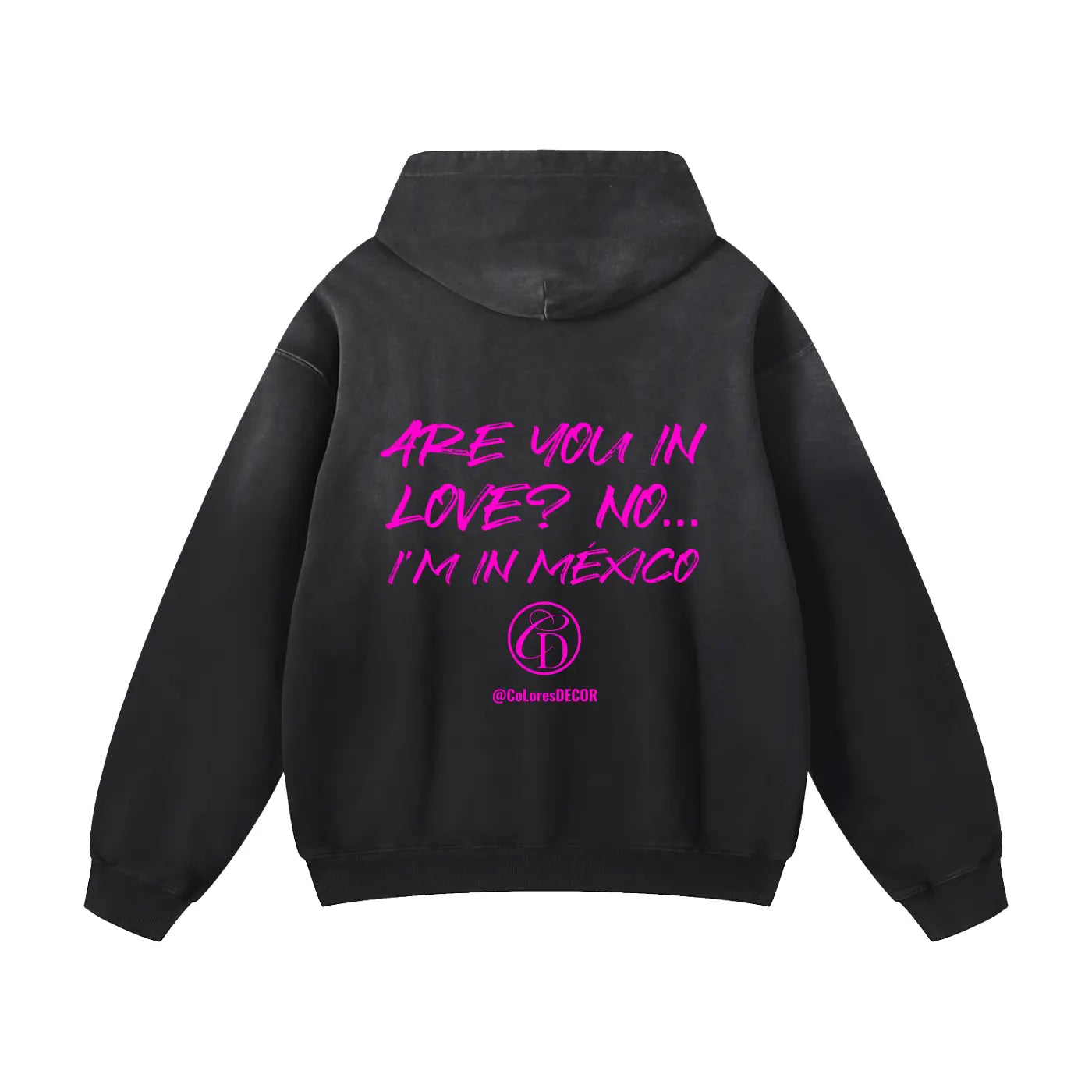 Heavyweight Sunfade Oversized Hoodie- IN LOVE BLACK ODMPOD