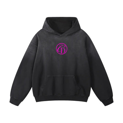 Heavyweight Sunfade Oversized Hoodie- IN LOVE BLACK ODMPOD