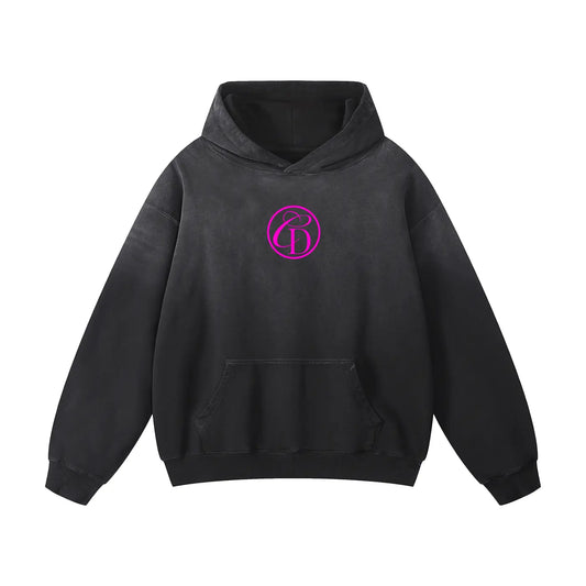 Heavyweight Sunfade Oversized Hoodie- IN LOVE BLACK ODMPOD