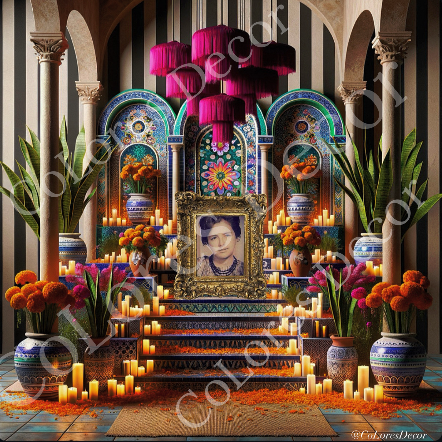 "Dia de Muertos" Digital Rendering Total of 3+ 1 BONUS: Altar  2024 CoLores Decor | Mexican Artisan Decor