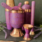 Mexican Handmade Copper 7-Piece Barware & Bar Tools Set- Lavender Set CoLores Decor l Mexican Artisan Decor