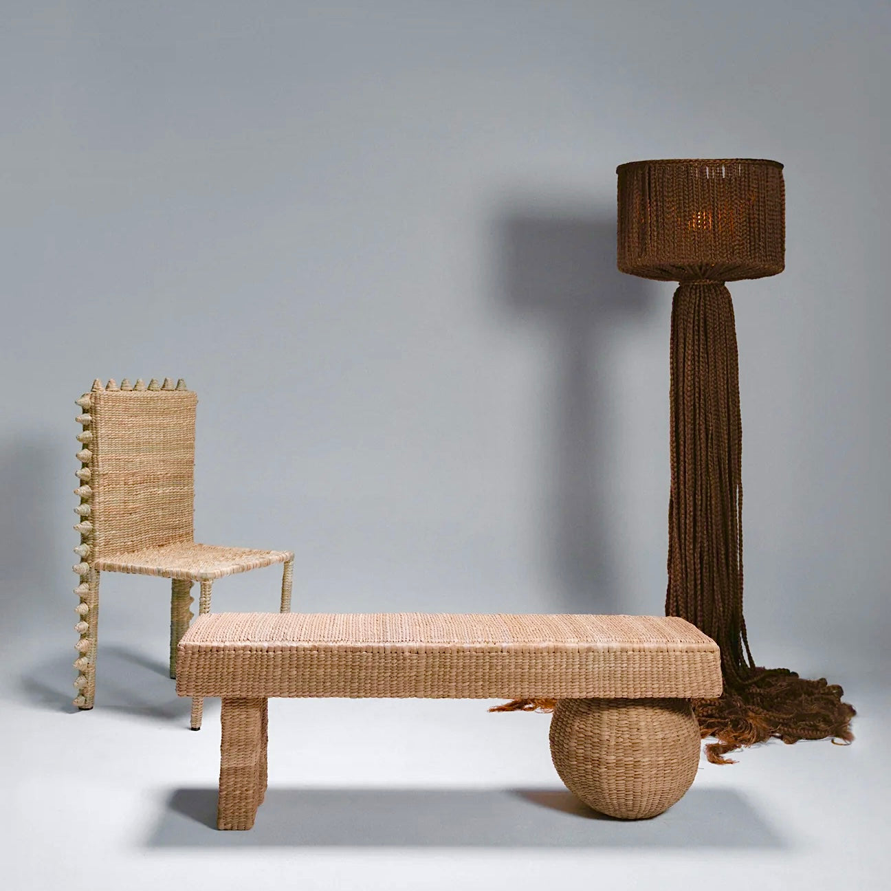 Mexican Handmade 5 Foot 8" Braided Tassel Floor Lamp-  ELi 3.0 CoLores Decor | Mexican Artisan Decor