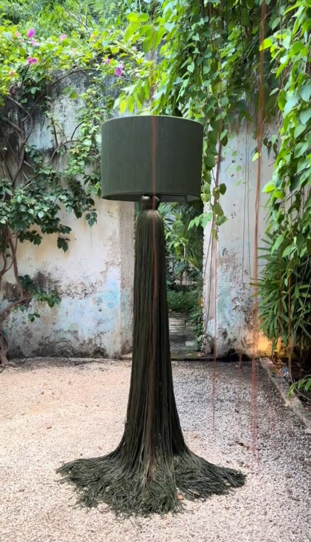 Mexican Handmade 5 Foot 8" Tassel Floor Lamp-  Borla CoLores Decor | Mexican Artisan Decor