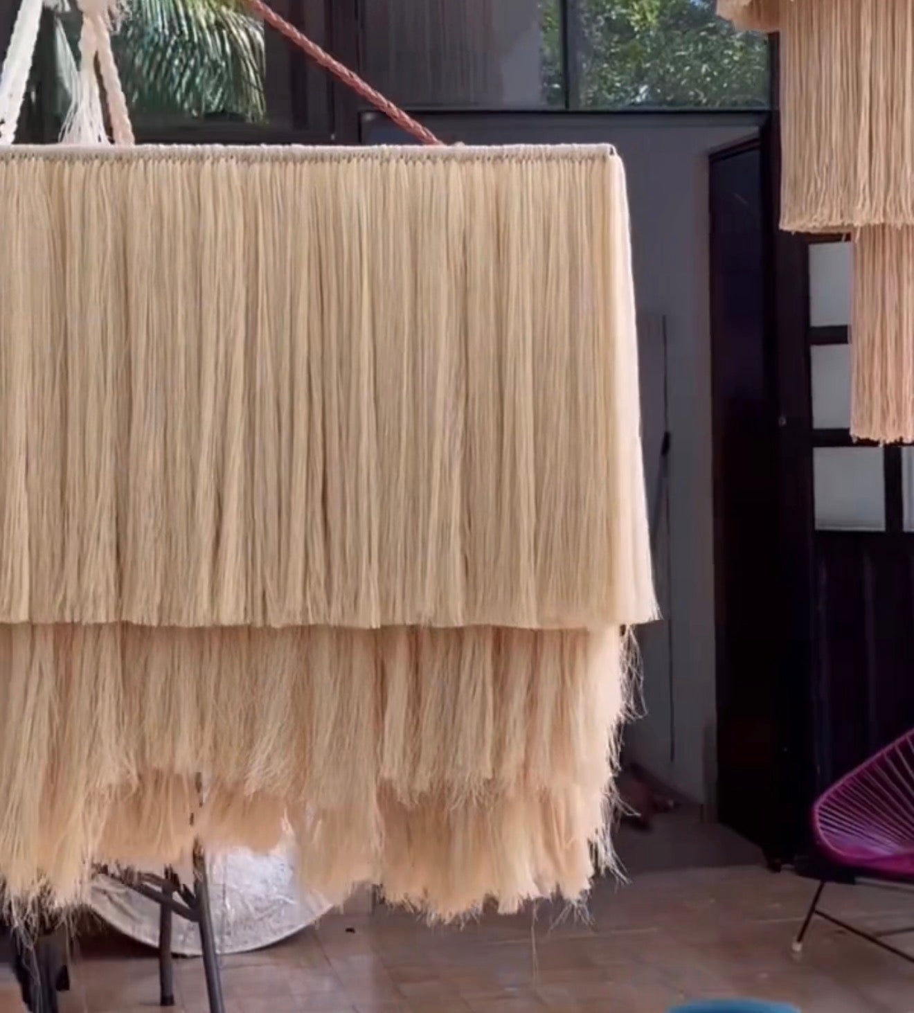 Mexican Handmade 3-Tier Henequen Chandelier-  Kinich Ahau "Sun God" CoLores Decor | Mexican Artisan Decor