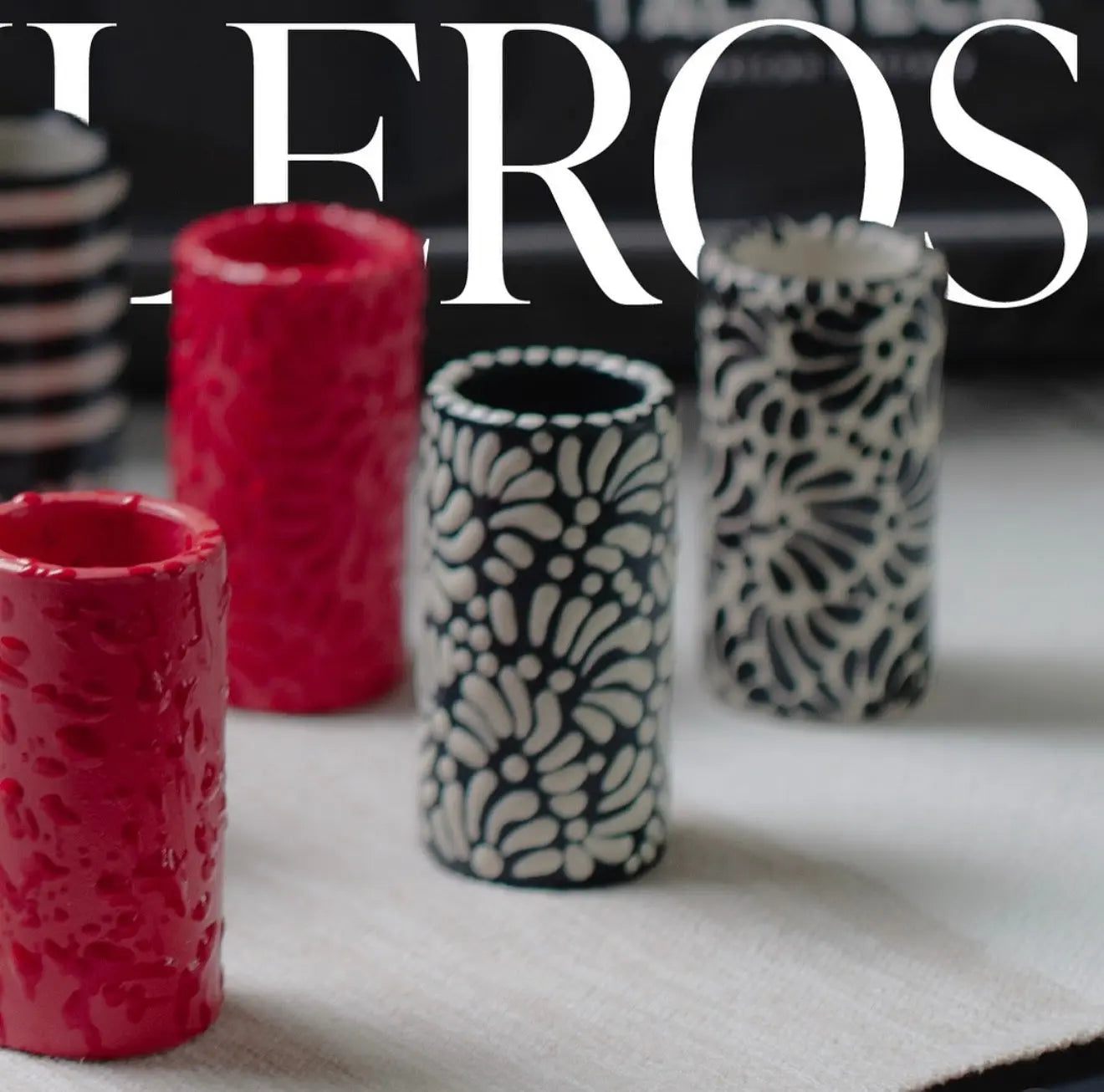 Mexican Ceramic Shot Glasses 2 oz. (Set of 8) - CoLores Party