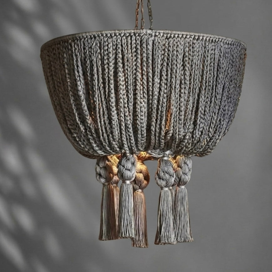Mexican Chandelier Braided Tassel-  Eli 2.0 CoLores Decor | Mexican Artisan Decor