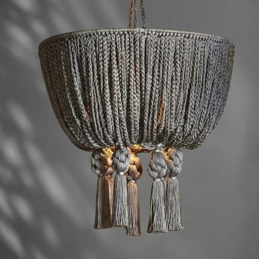 Mexican Chandelier Braided Tassel-  Eli 2.0 CoLores Decor | Mexican Artisan Decor