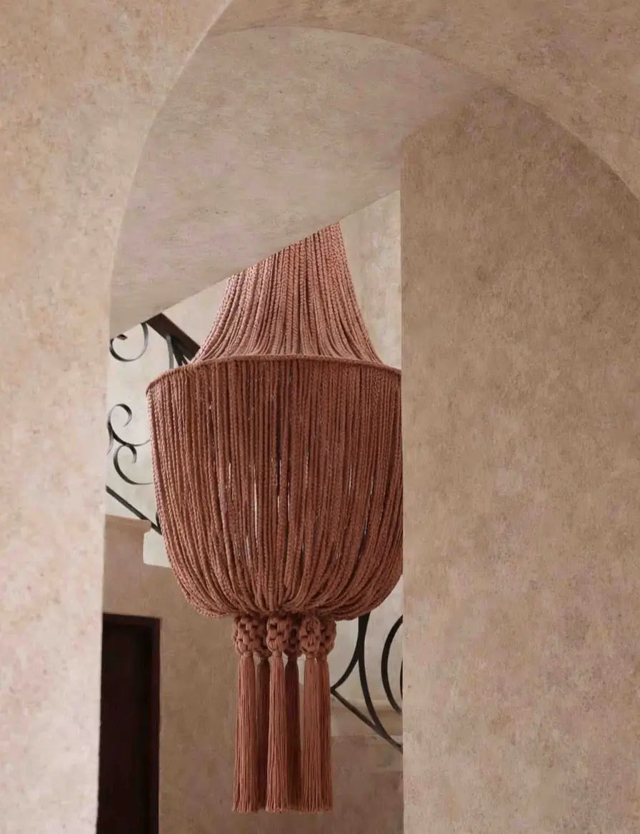 Mexican Chandelier Handmade Braided Tassel-  Eli CoLores Decor | Mexican Artisan Decor