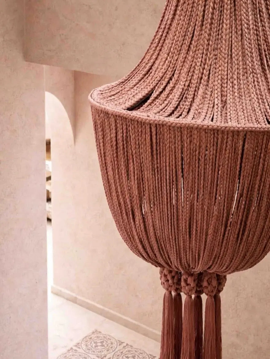 Mexican Chandelier Handmade Braided Tassel-  Eli CoLores Decor | Mexican Artisan Decor
