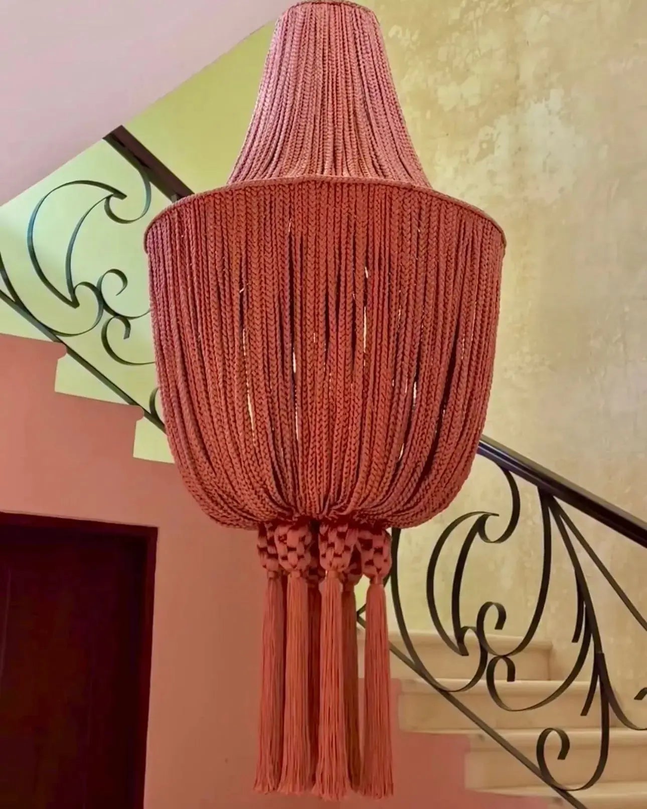 Mexican Handmade Braided Tassel Chandelier-  Eli CoLores Decor | Mexican Artisan Decor