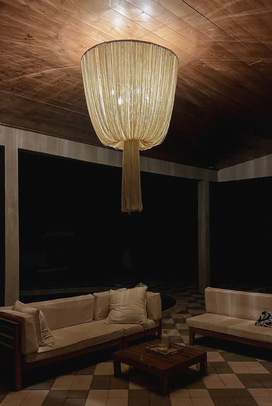 Mexican Chandelier Handmade Tassel-  Yaaj CoLores Decor | Mexican Artisan Decor