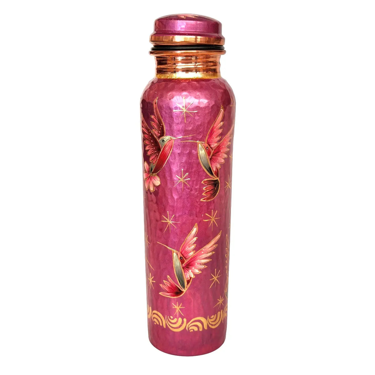 Mexican Copper 1 L / 33 oz. Water Bottle- Hand Painted CoLibri CoLores Decor