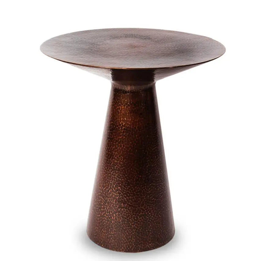 Mexican Hand Hammered 19 inch Copper Side Table- Letty CoLores Decor | Mexican Artisan Decor