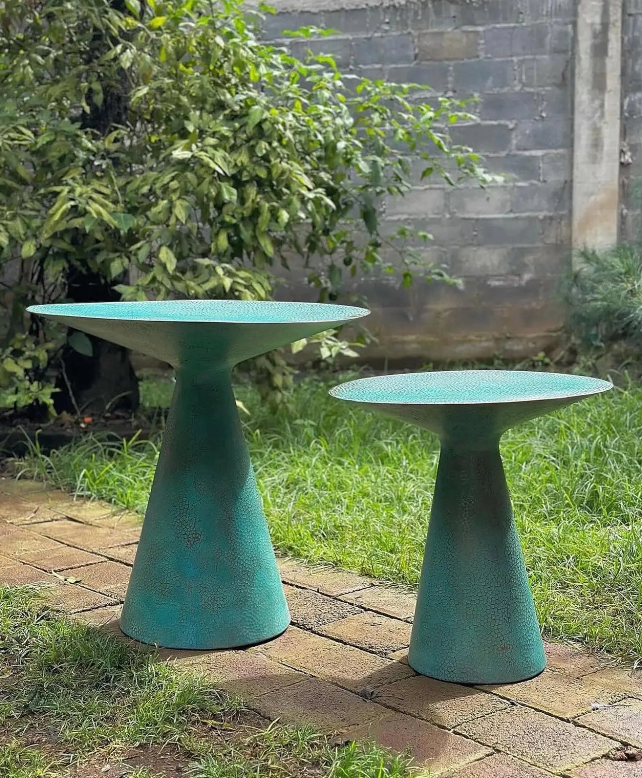 Mexican Hand Hammered 19 inch Copper Side Table- Letty CoLores Decor | Mexican Artisan Decor