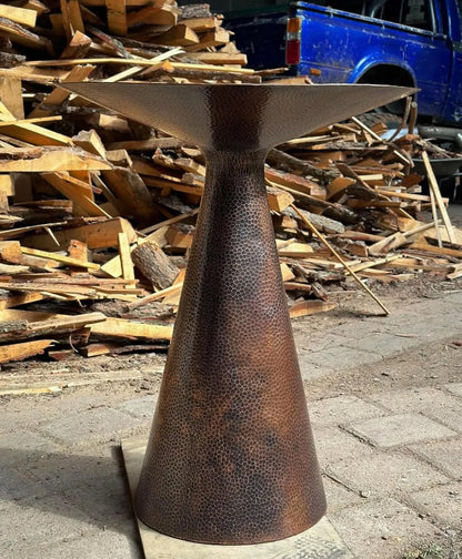 Mexican Hand Hammered 19 inch Copper Side Table- Letty CoLores Decor | Mexican Artisan Decor