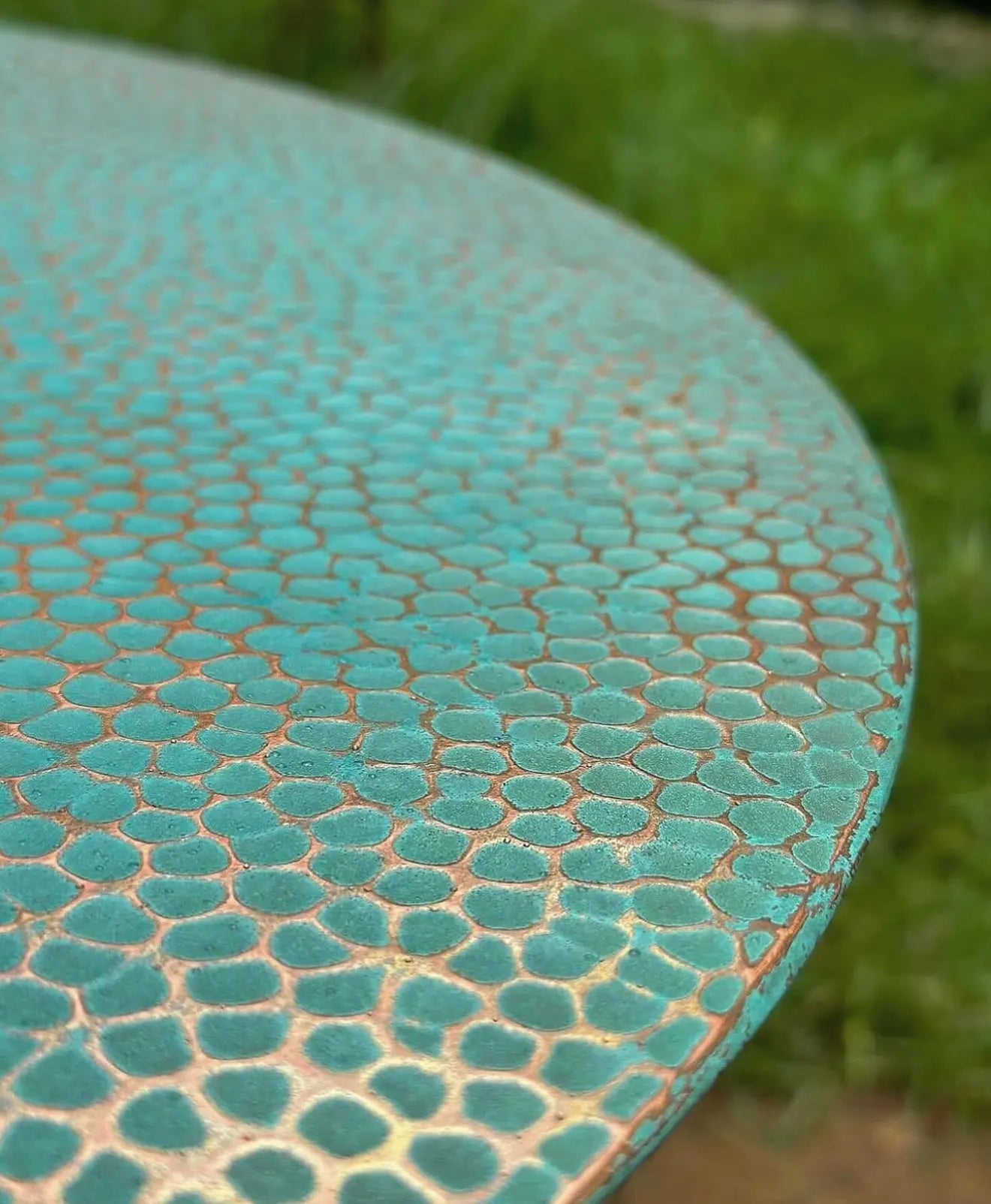 Mexican Hand Hammered 19 inch Copper Side Table- Letty CoLores Decor | Mexican Artisan Decor