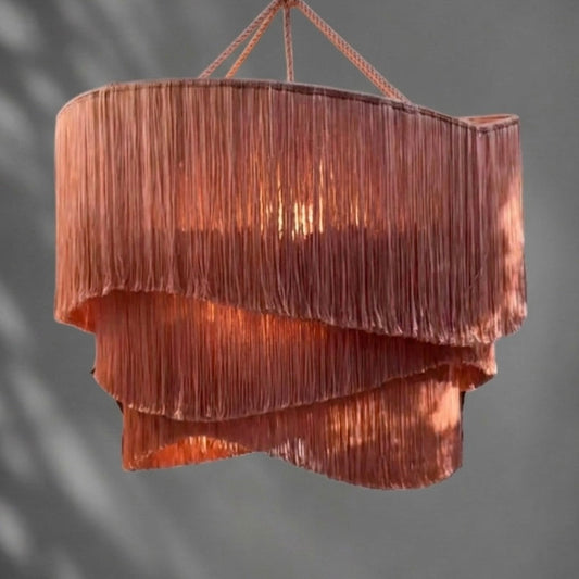 Mexican Handmade 3 Level Tassel Chandelier-  ArieLLa CoLores Decor | Mexican Artisan Decor