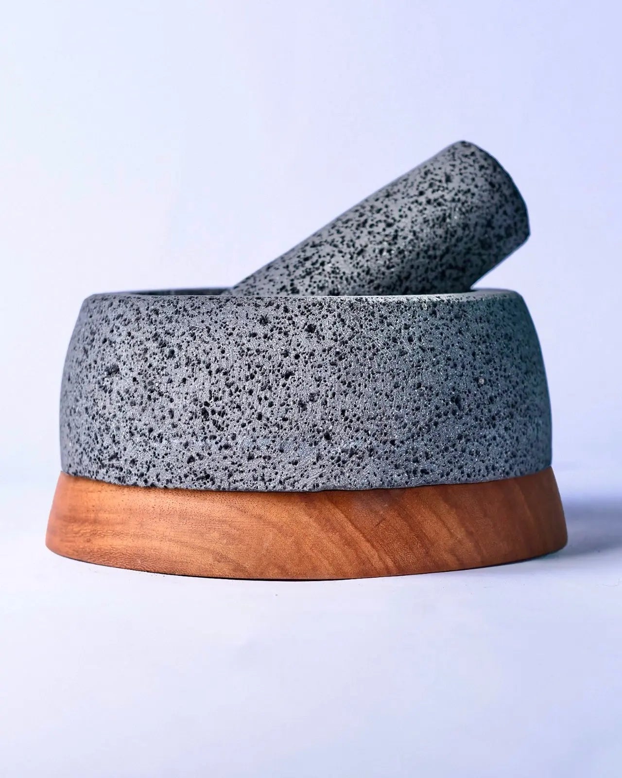 Mexican Handmade 7" Classic Molcajete- Circular CoLores Decor l Mexican Artisan Decor