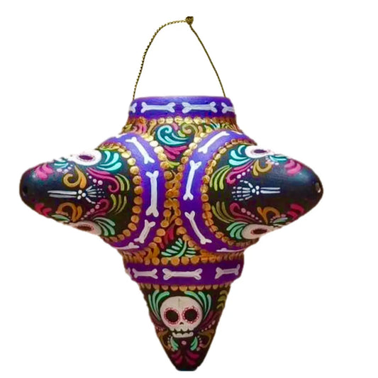 Mexican Handmade Ceramic Piñata Ornament- Dia de Muertos CoLores Decor | Mexican Artisan Decor
