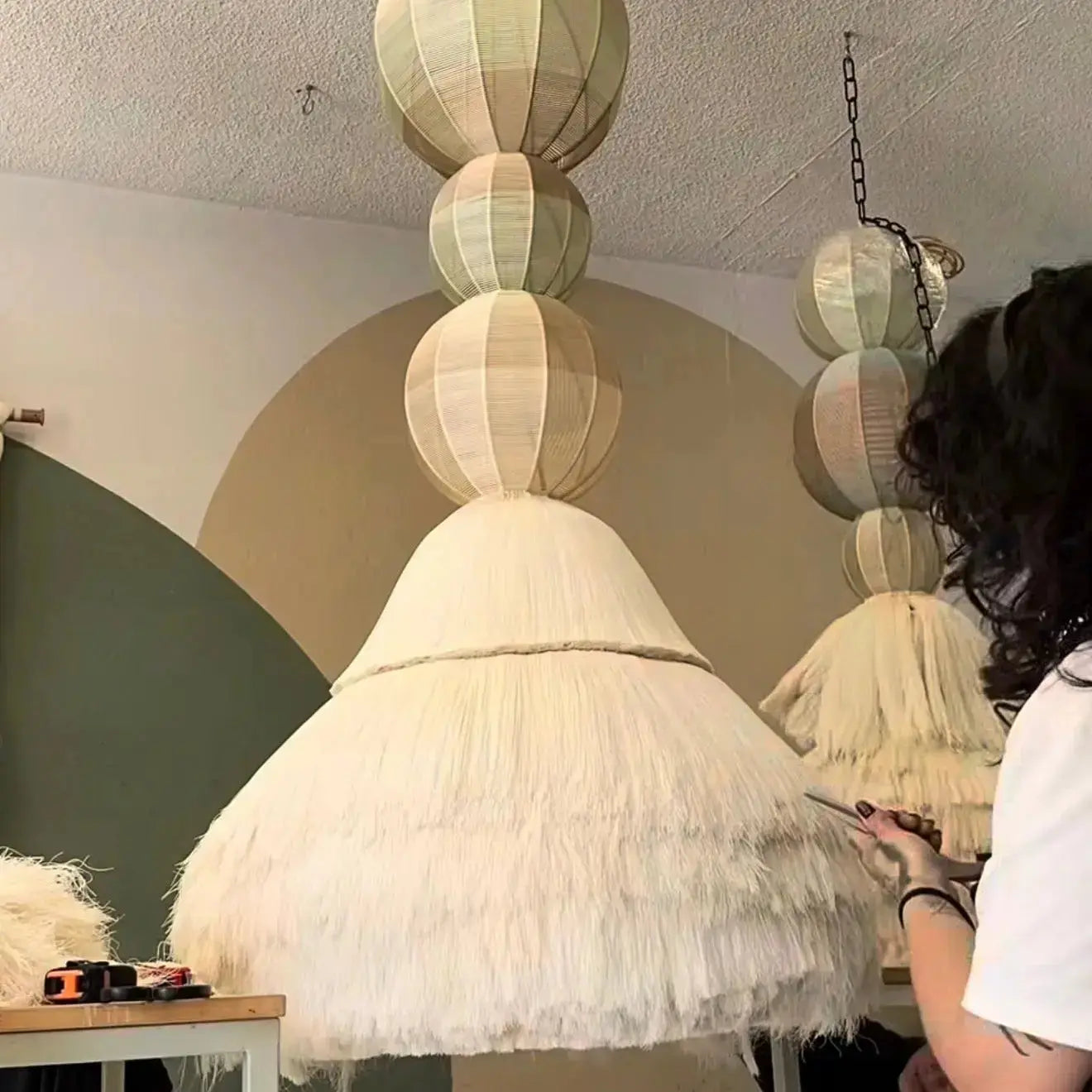 Mexican Handmade Hilaza Light Fixture- Ixayotl CoLores Decor | Mexican Artisan Decor