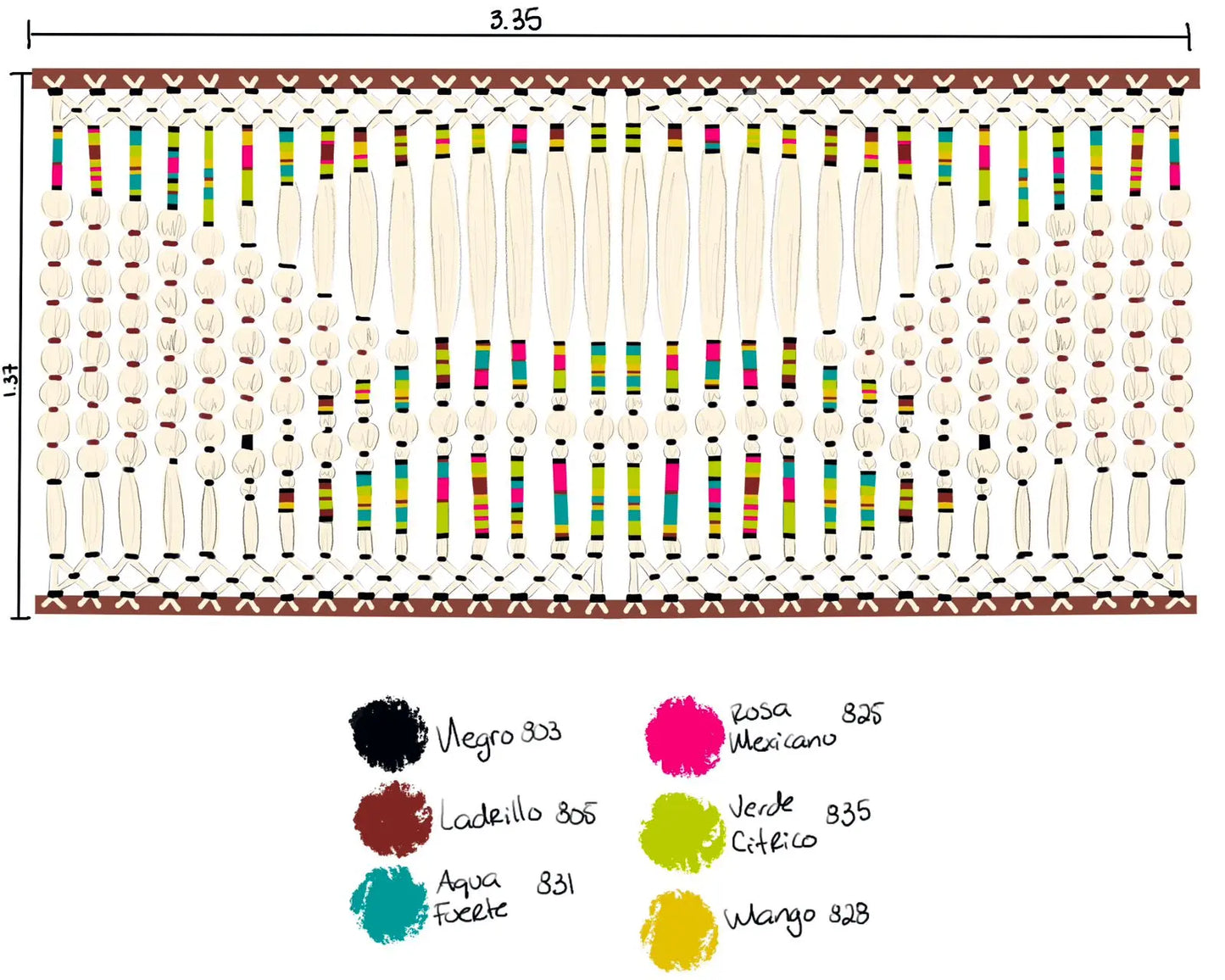 Mexican Handmade Wall Decor Art- 100 Nudos CoLores Decor l Mexican Artisan Decor