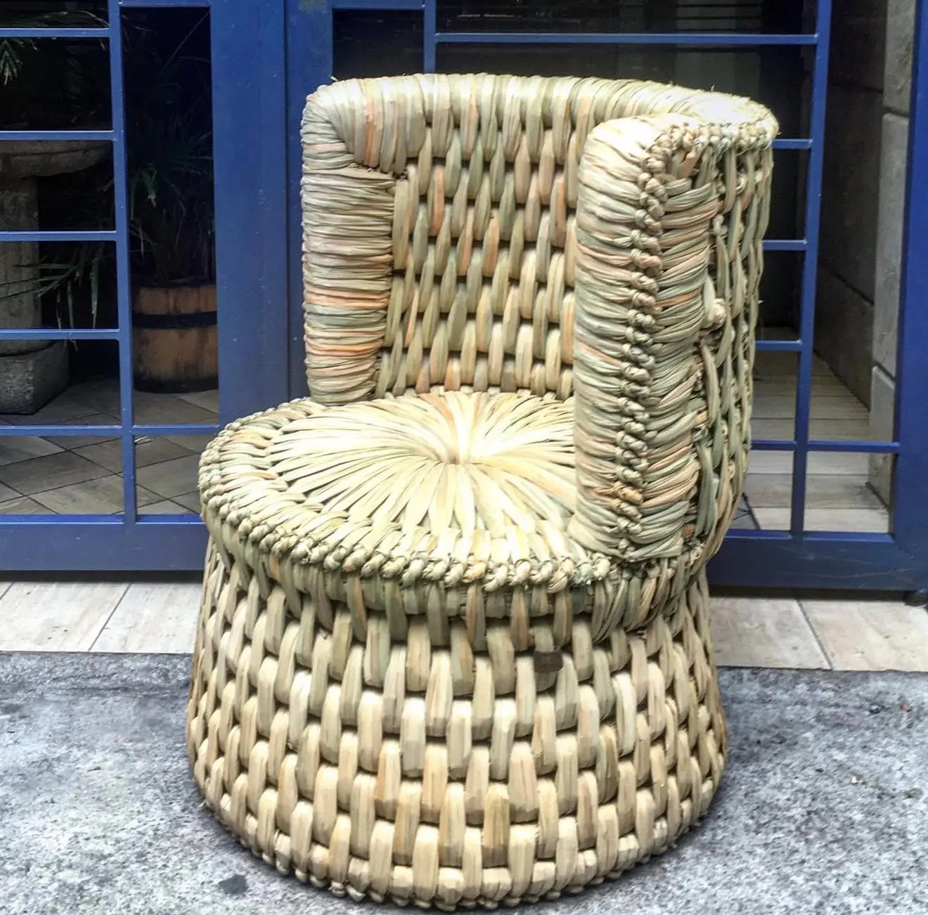 Mexican Handwoven Seaweed 31" Tule Chair CoLores Decor | Mexican Artisan Decor