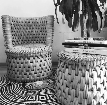 Mexican Handwoven Seaweed 31" Tule Chair CoLores Decor | Mexican Artisan Decor