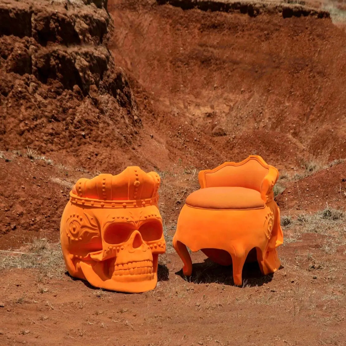 Mexican Modern Outdoor Waterproof Polymer Patio Chair- Calavera Skull CoLores Decor