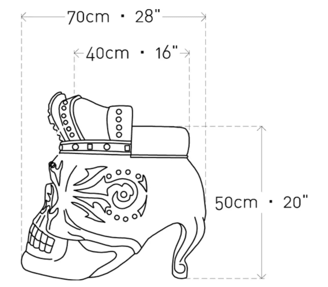 Mexican Modern Outdoor Waterproof Polymer Patio Chair- Calavera Skull CoLores Decor