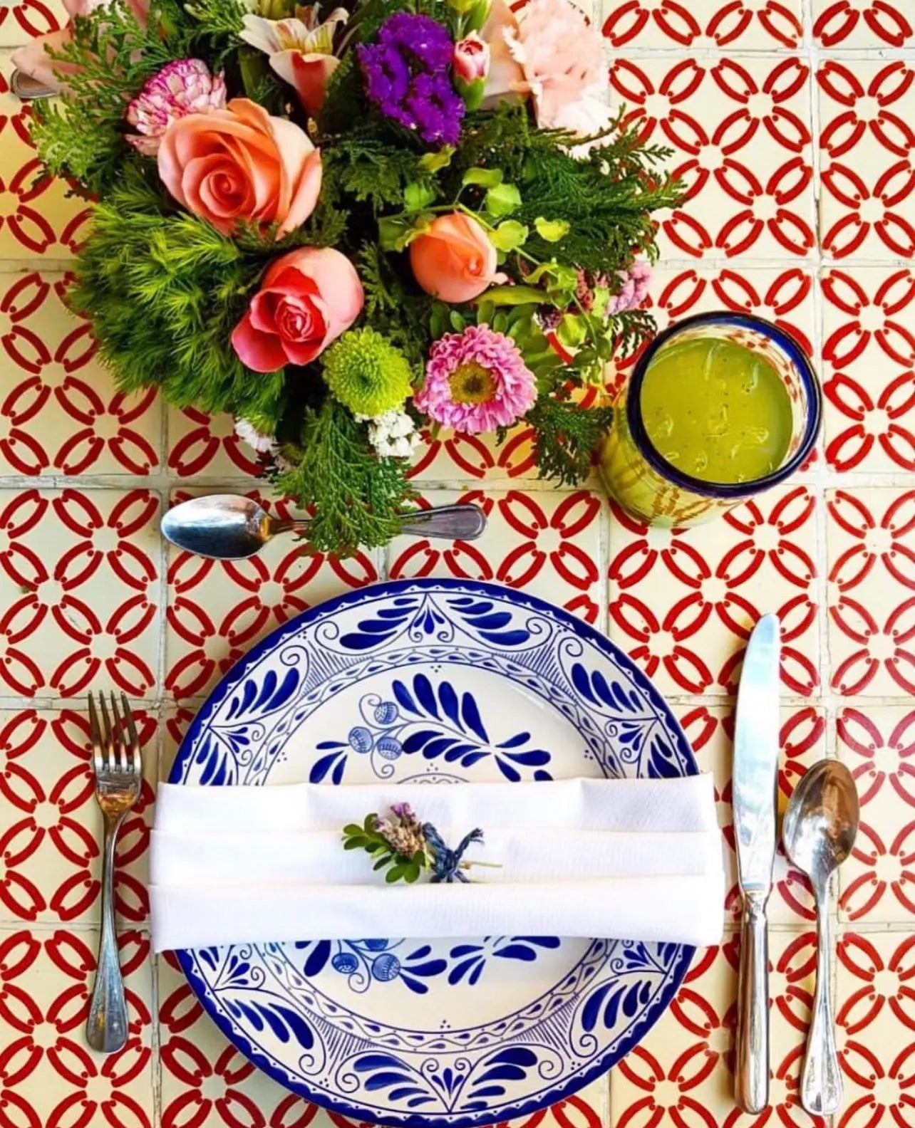 Mexican Porcelain 20-Piece Talavera Dinnerware Set CoLores Decor l Mexican Artisan Decor