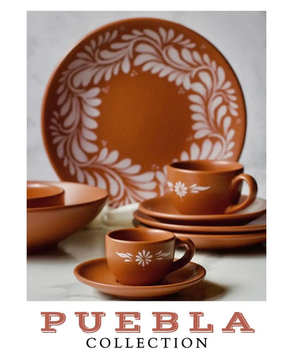 Mexican Porcelain Puebla Dinnerware Collection- Coffee Saucer 6" CoLores Decor l Mexican Artisan Decor