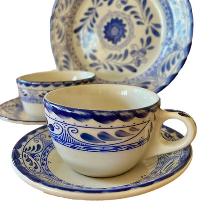 Mexican Porcelain Talavera Dinnerware Collection- Cappuccino Cup 4" 8oz CoLores Decor l Mexican Artisan Decor