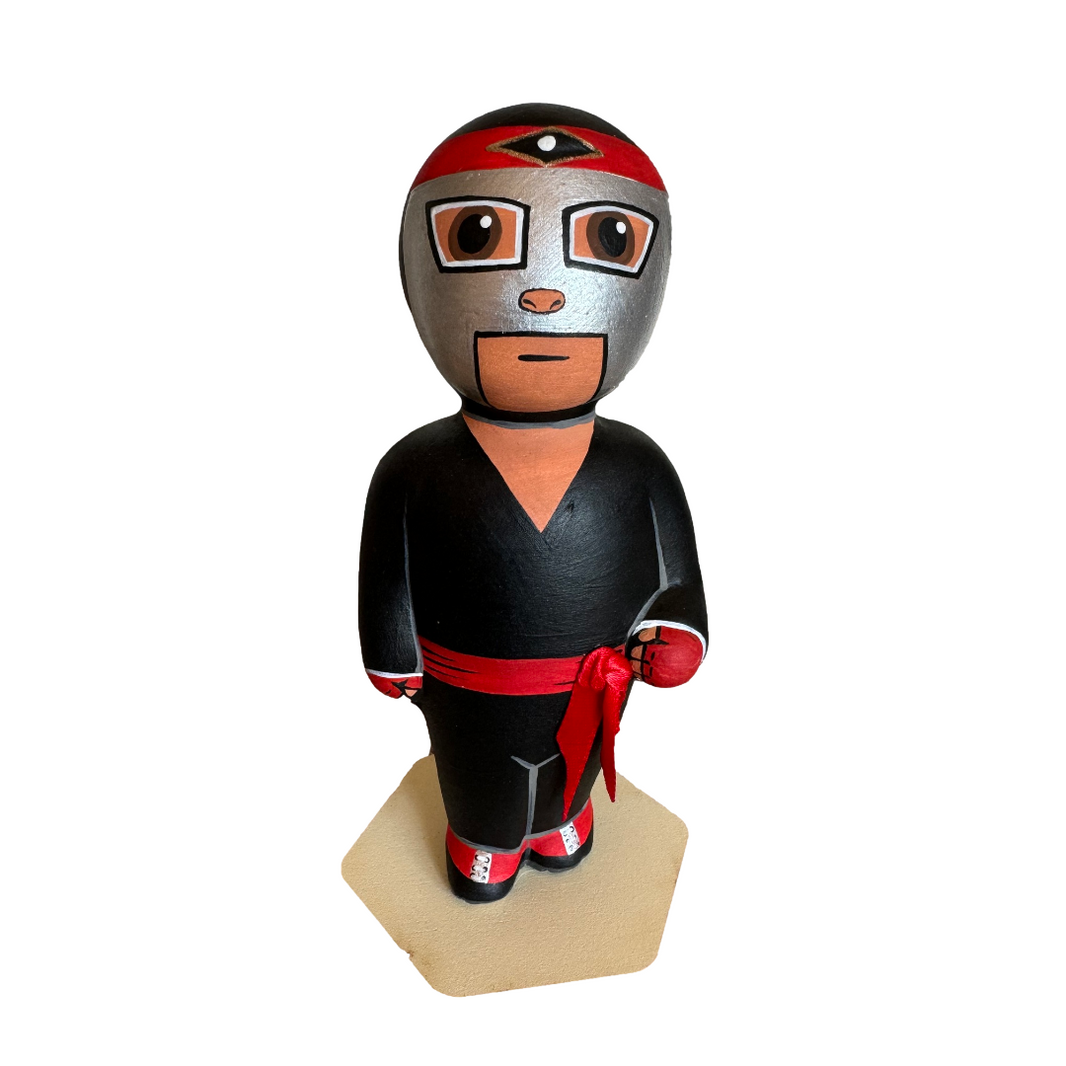 Mexican Handmade Clay Lucha Libre Figurines Octagon 6853