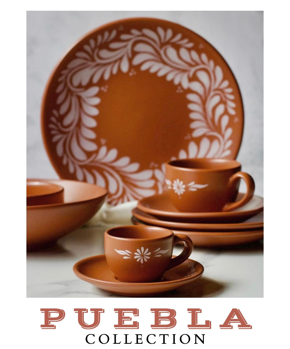Mexican Porcelain Puebla Dinnerware Collection- Espresso 4 7/8in Saucer MeXican Artisan Fashion & Design