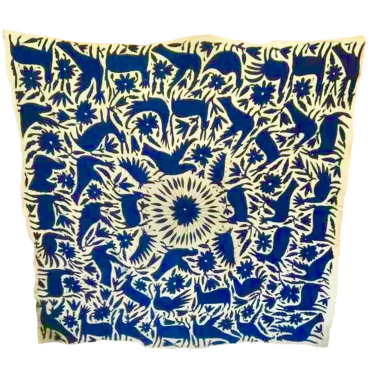 Hand Embroidered Otomi Tenango de Doria Tablecloth- CoLores Decor