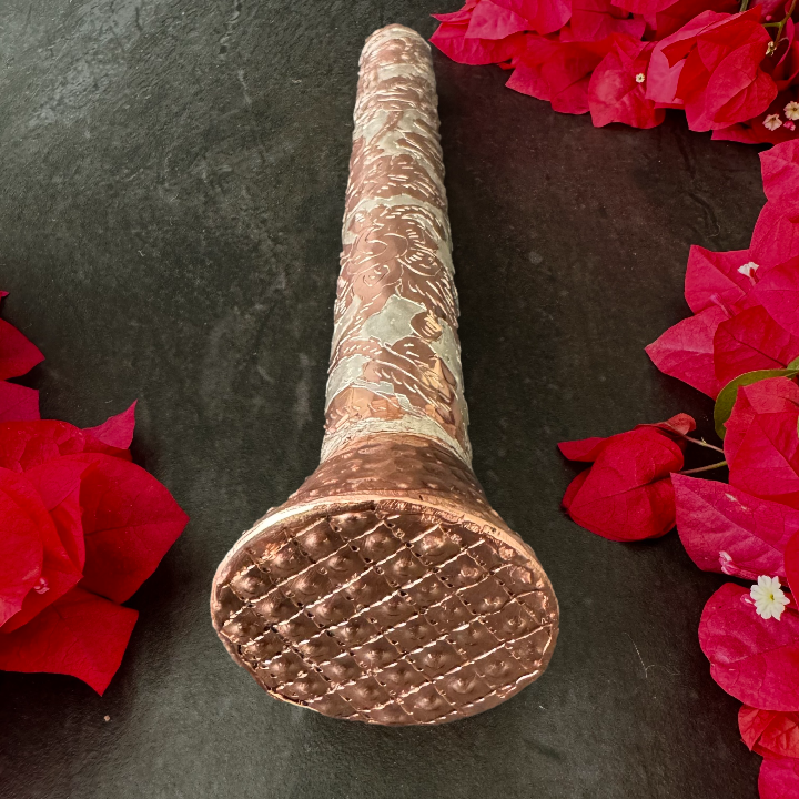 Mexican Handmade Copper Cocktail Muddler - Silver Flowers CoLores Decor l Mexican Artisan Decor