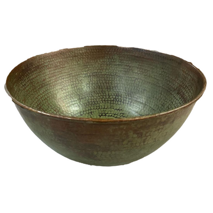 Mexican Hand Hammered Copper Sink- Santa Clara Jade Green CoLores Decor | Mexican Artisan Decor