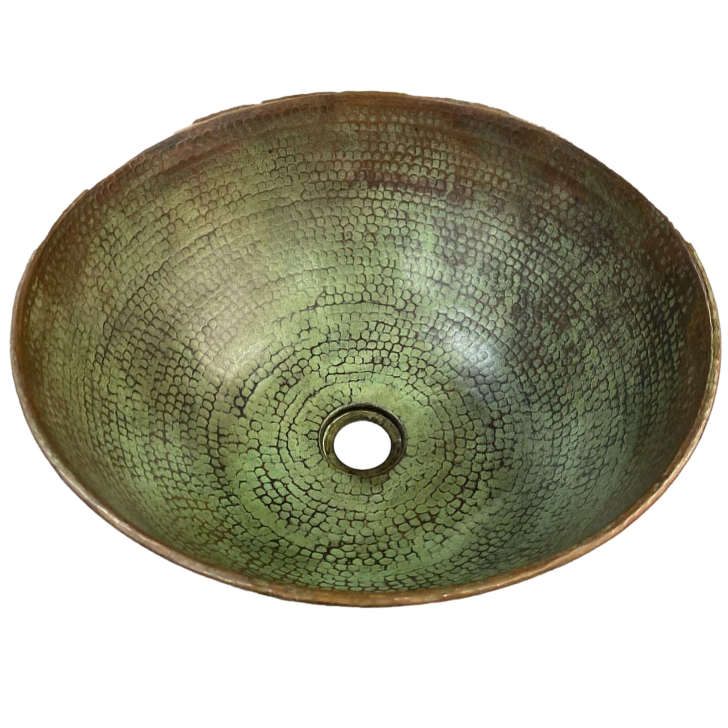 Mexican Hand Hammered Copper Sink- Santa Clara Jade Green CoLores Decor | Mexican Artisan Decor