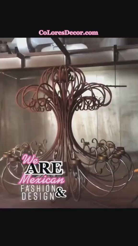 Mexican Artisan Wrought Iron Statement Chandelier- Zamora