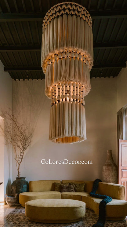 Mexican Handmade Tassel Chandelier- Ocelote 2.0