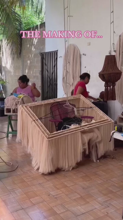 Mexican Handmade 3-Tier Henequen Chandelier-  Kinich Ahau "Sun God"