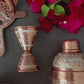Mexican Handmade Copper 24 oz. Cobbler Shaker- Silver Flowers