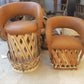 Set of 4 Mexican Handmade Cushioned Equipal Cancun Chairs- Traditional MeXican Artisan Fashion & Design