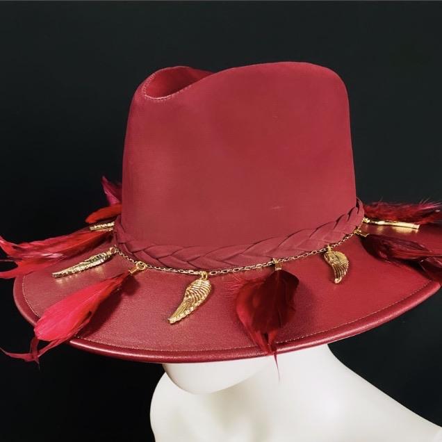 El Cuervo Merlot Leather Cowboy Hat Colores Decor