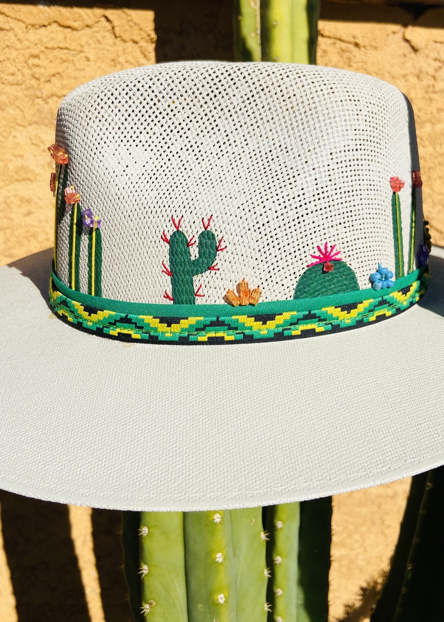 Hand Painted Fedora Hat- Coachella Straw Hat CoLores Decor | Mexican Artisan Fashion & Design